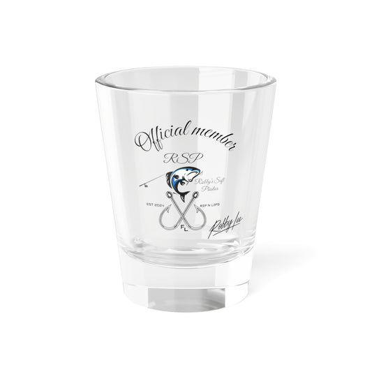 Fishing Club Shot Glass — “Official Member” 1.5oz Party Shooter Gift