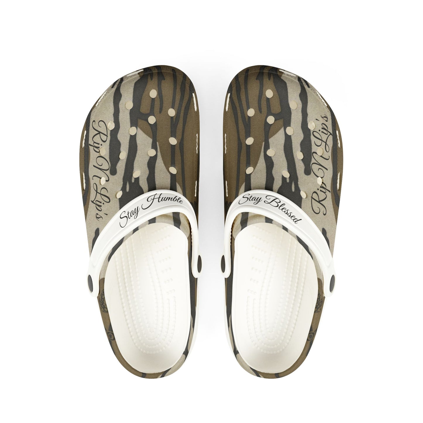 Camo "Stay Blessed" EVA Foam Clogs — Lightweight Slip-On Shoes
