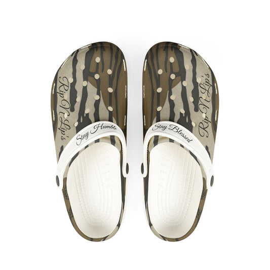Camo "Stay Blessed" EVA Foam Clogs — Lightweight Slip-On Shoes