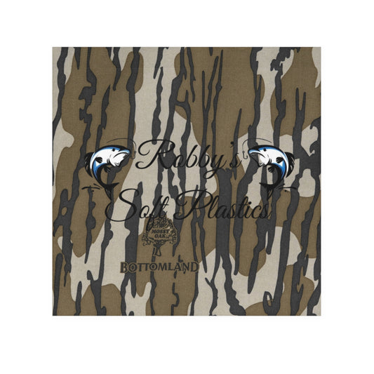 Camo Fishing Face Towel — 'Robby's Soft Plastics' Logo