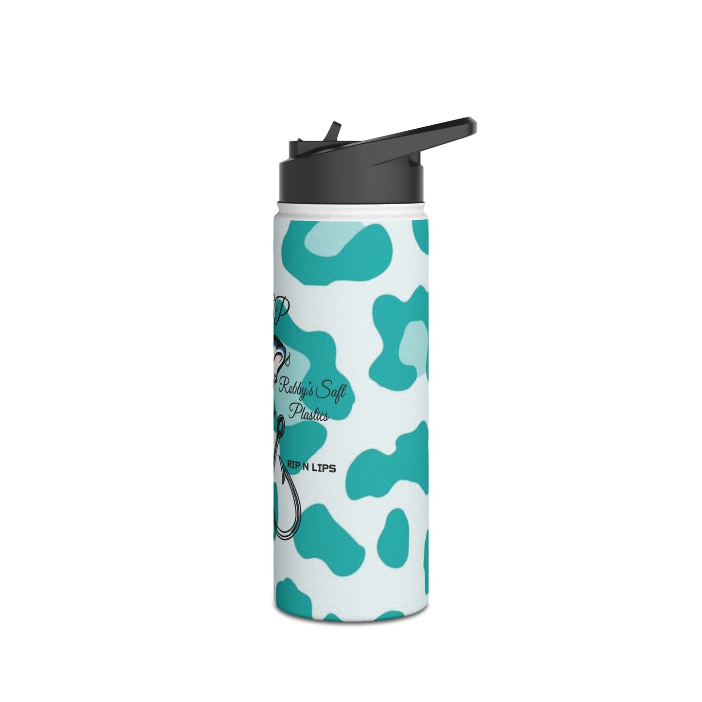 Fishing Logo Stainless Steel Water Bottle – Teal Camo RSP Design