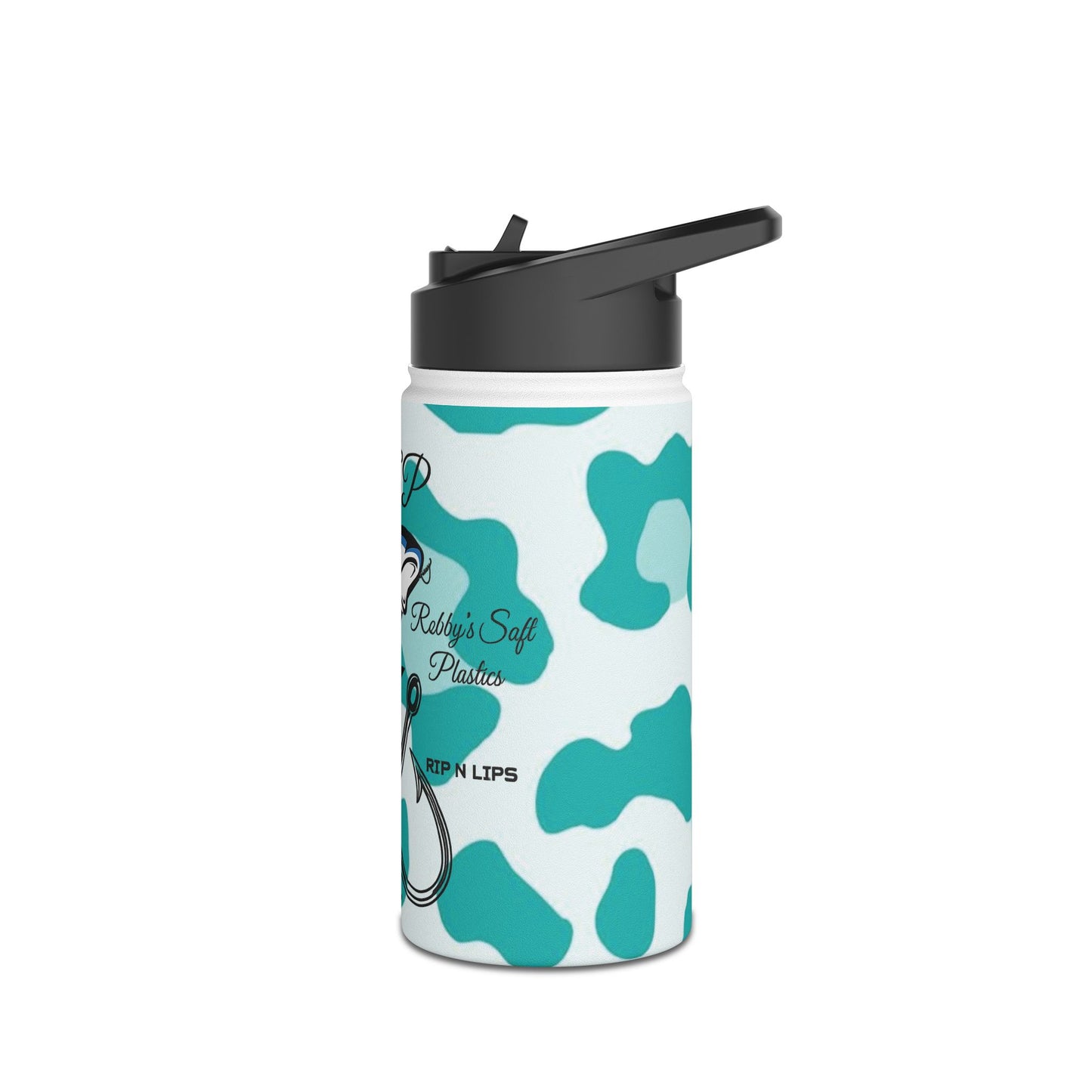 Fishing Logo Stainless Steel Water Bottle – Teal Camo RSP Design