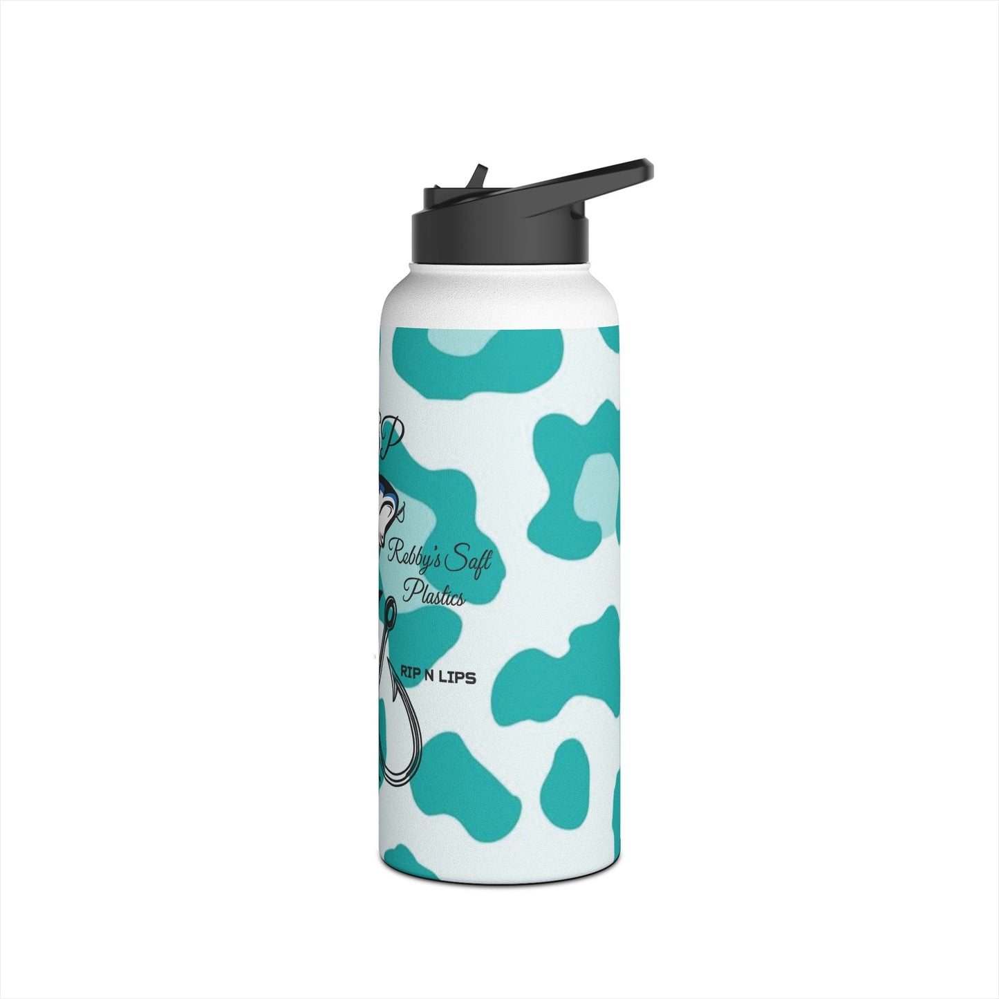 Fishing Logo Stainless Steel Water Bottle – Teal Camo RSP Design