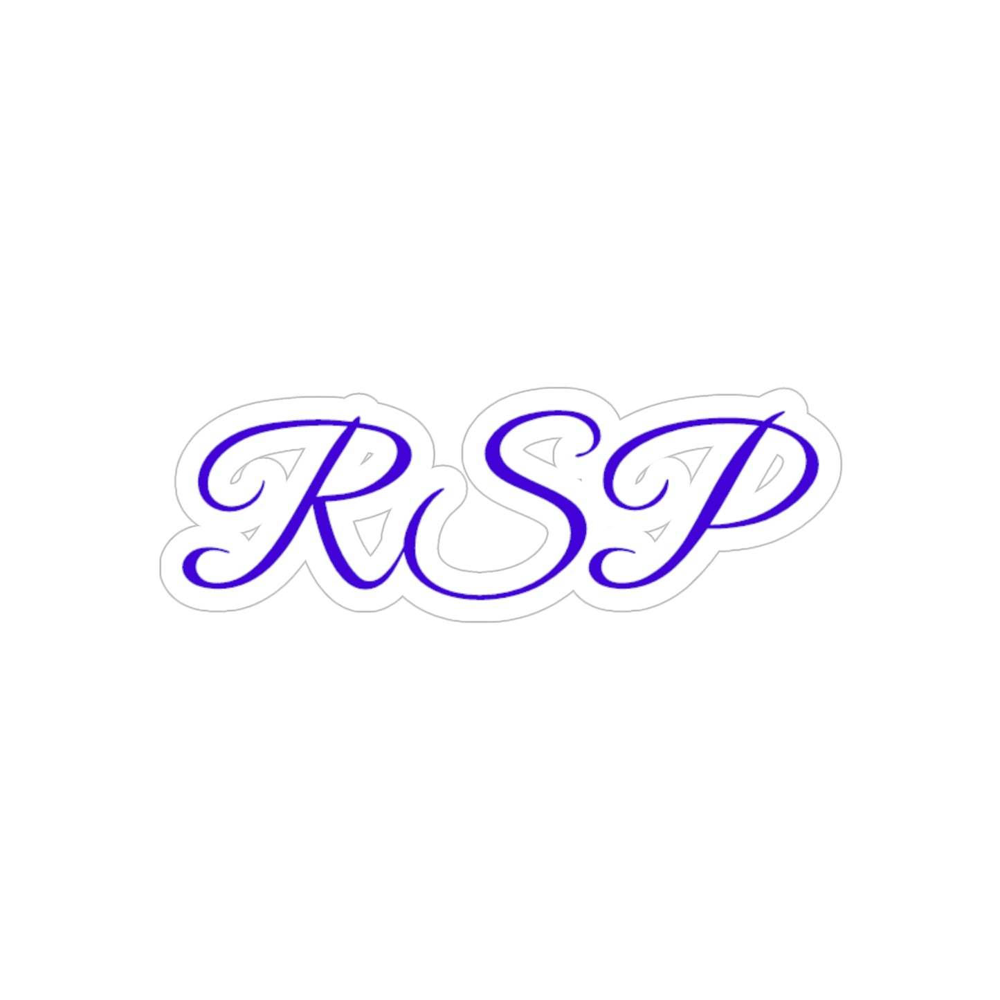 RSP Script Monogram Die-Cut Sticker — Transparent Outdoor Vinyl