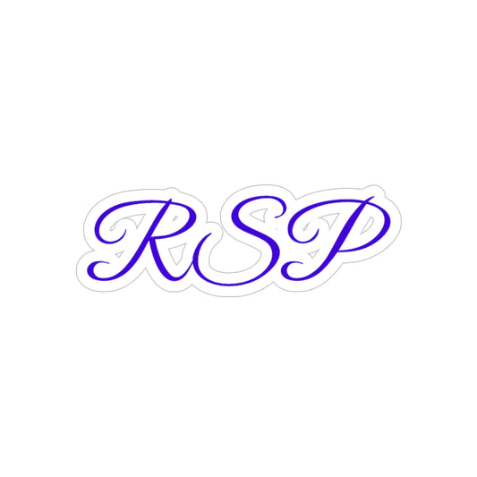 RSP Script Monogram Die-Cut Sticker — Transparent Outdoor Vinyl