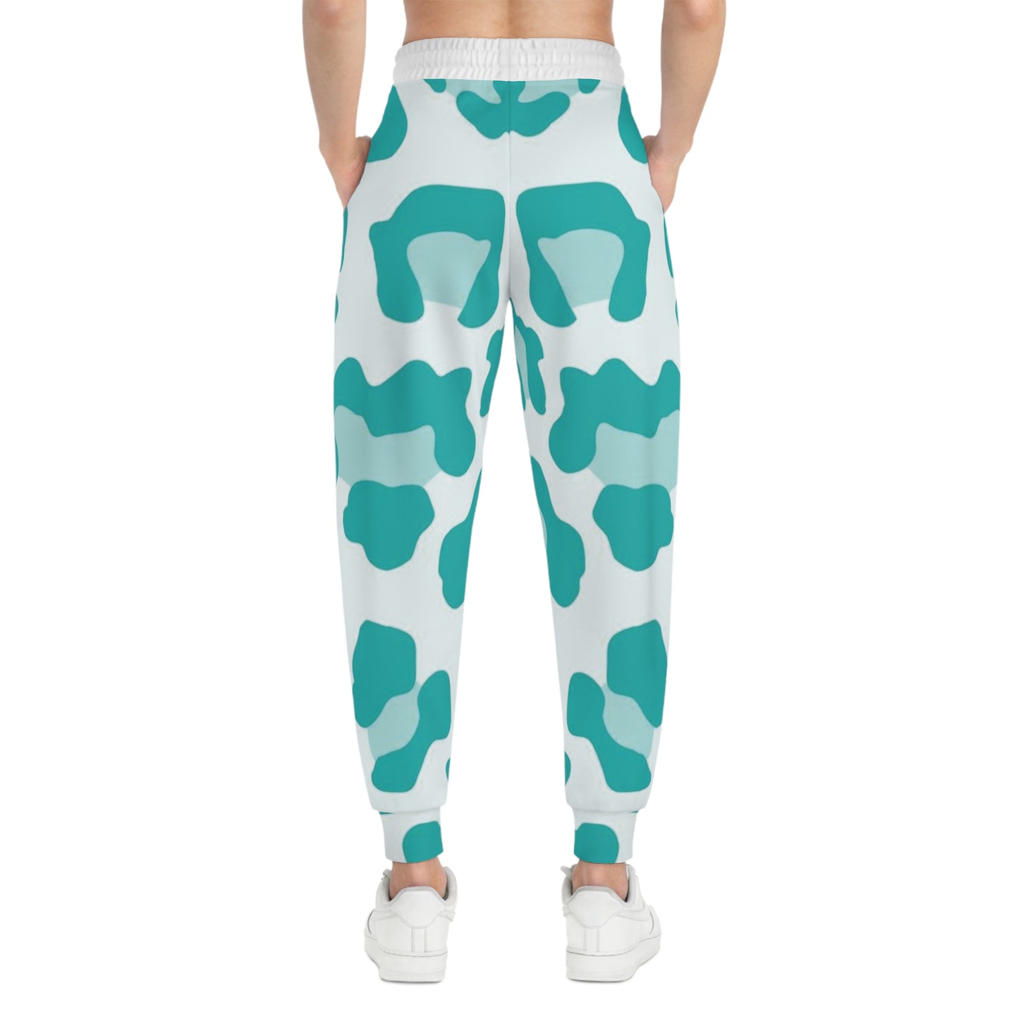 Robbys Soft Plastics Teal Leopard Print Athletic Joggers