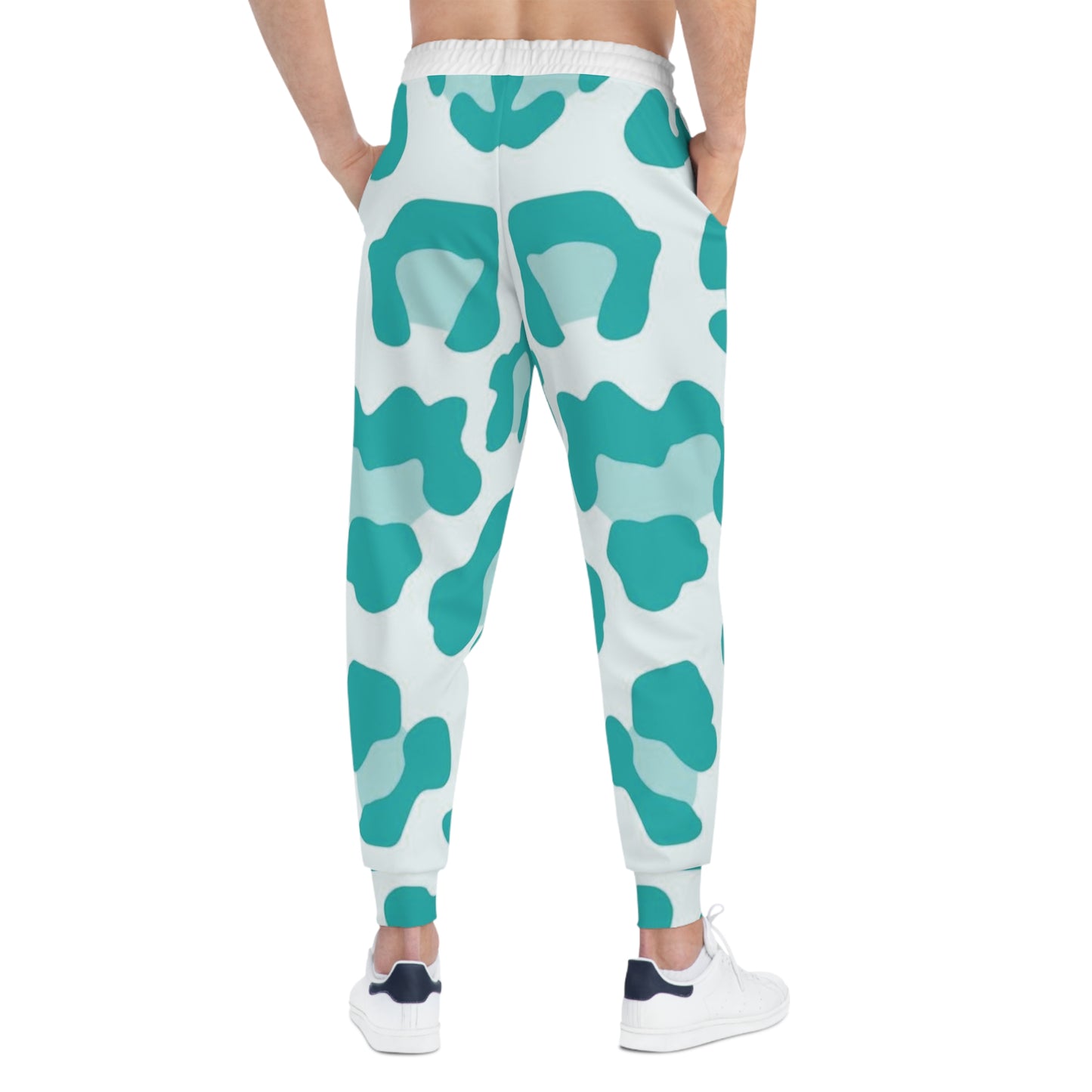 Robbys Soft Plastics Teal Leopard Print Athletic Joggers