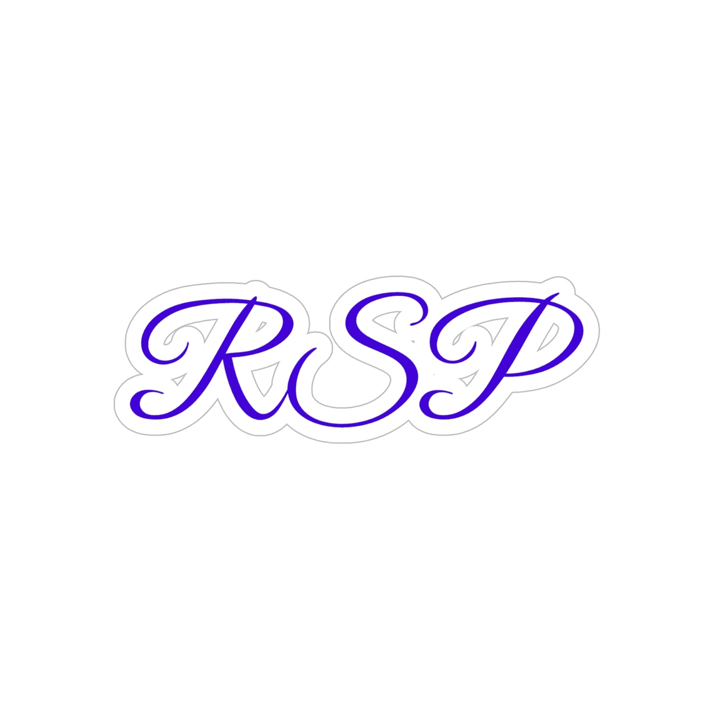 RSP Script Monogram Die-Cut Sticker — Transparent Outdoor Vinyl