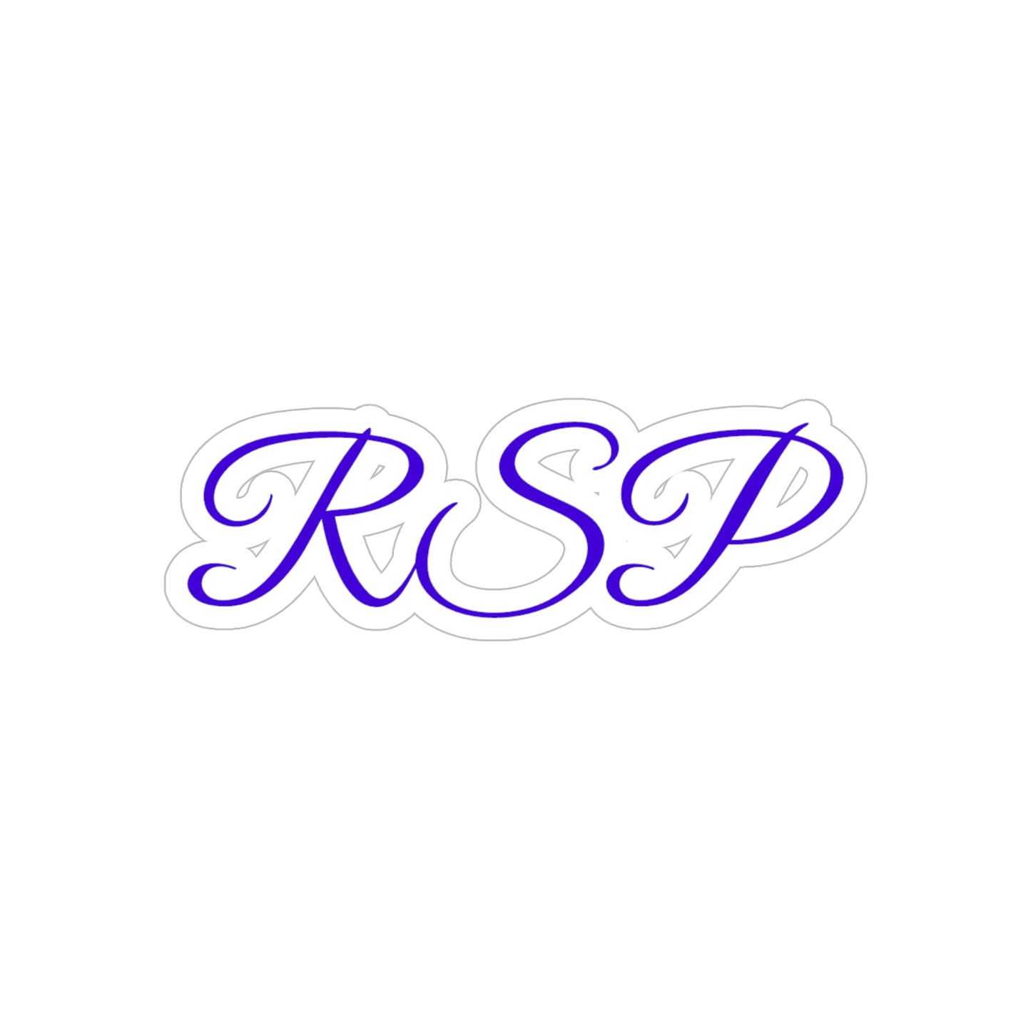 RSP Script Monogram Die-Cut Sticker — Transparent Outdoor Vinyl