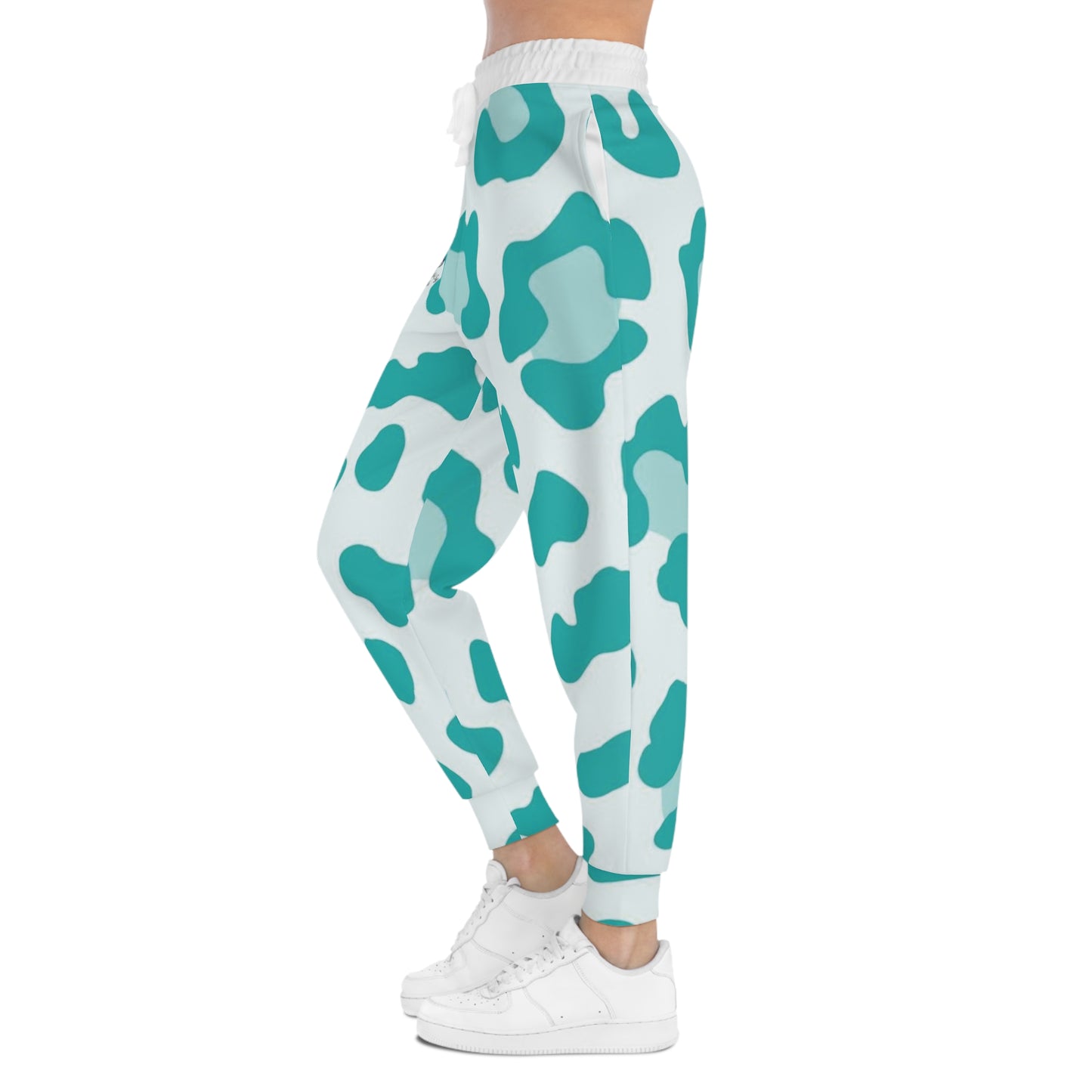 Robbys Soft Plastics Teal Leopard Print Athletic Joggers